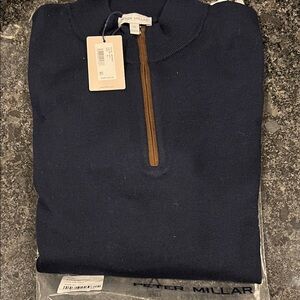Peter Millar Dark Blue Zip-Up Sweater